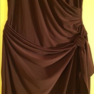 Jones New York Ruched Brown Cocktail Dress SZ 14